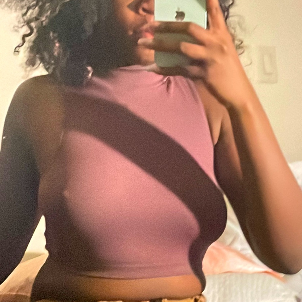 Chocolate ribbed turtle neck top